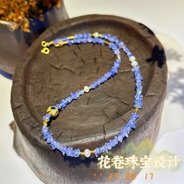 【紫伊】蓝色坦桑石珍珠925银多样性其一发货珠珠