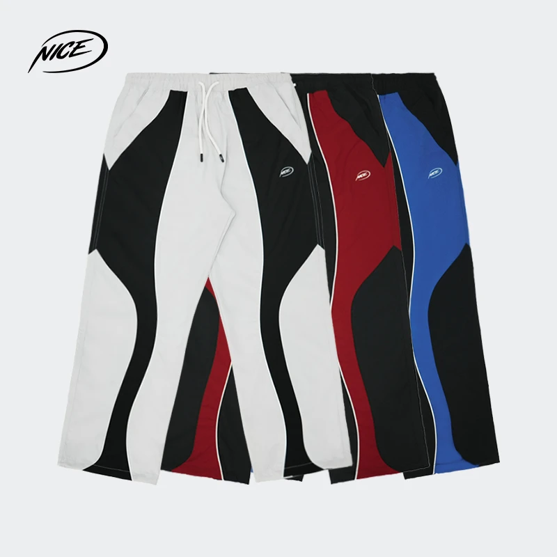NICEID NICE运动裤男春秋款宽松直筒长裤刺绣LOGO篮球训练裤