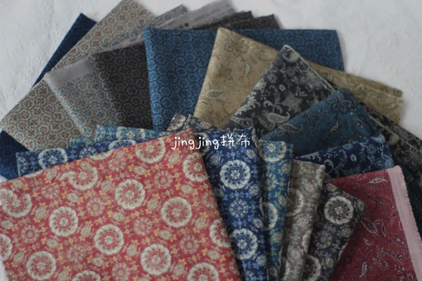 日本进口纯棉印花古布Ethnic Jawacloth 15色八分之一码组