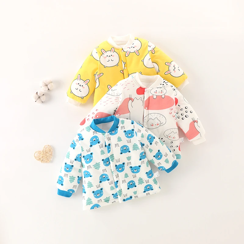 香橙布丁宝宝秋冬季夹棉上衣男童女童保暖外套婴幼儿外穿打底棉服