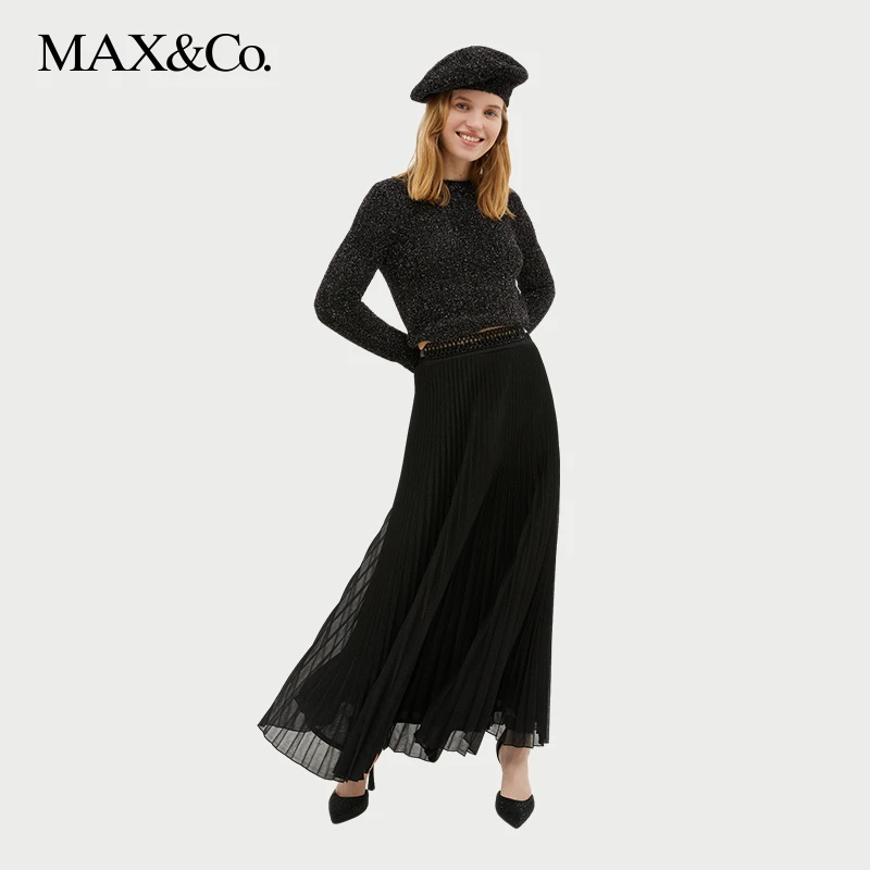MAX&Co.2023秋冬褶裥亮纱裙7774103003002maxco