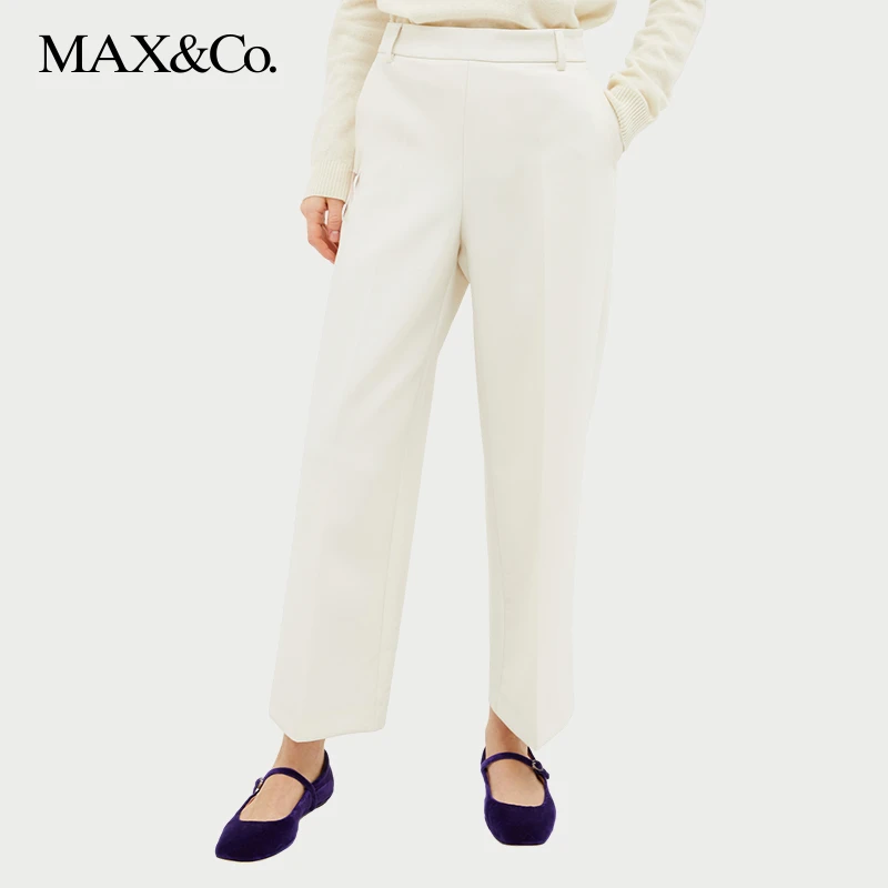 MAX&Co.2023秋冬微喇叭帆布长裤7134162003