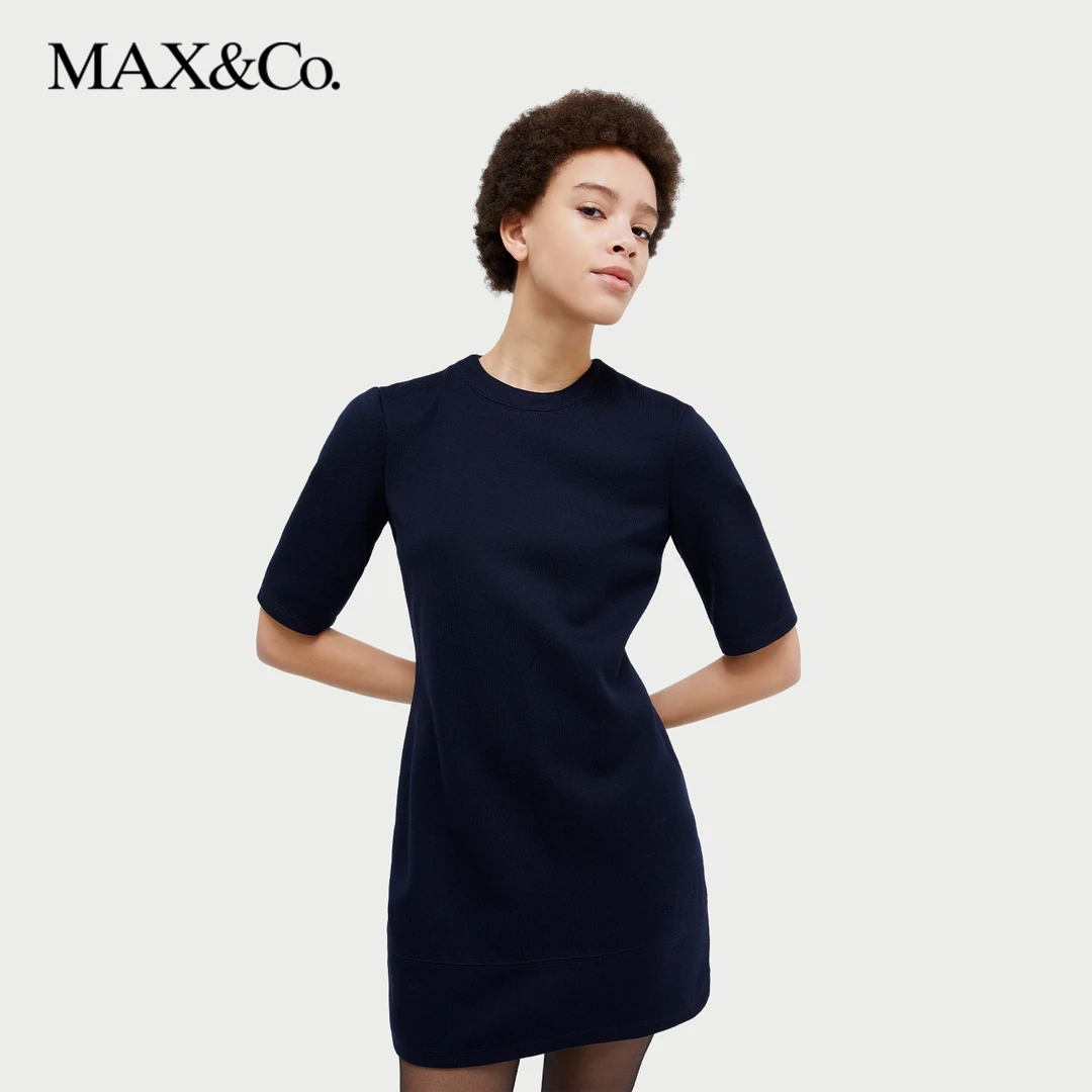 MAX&Co.秋冬平纹针织直筒连衣裙6626014402