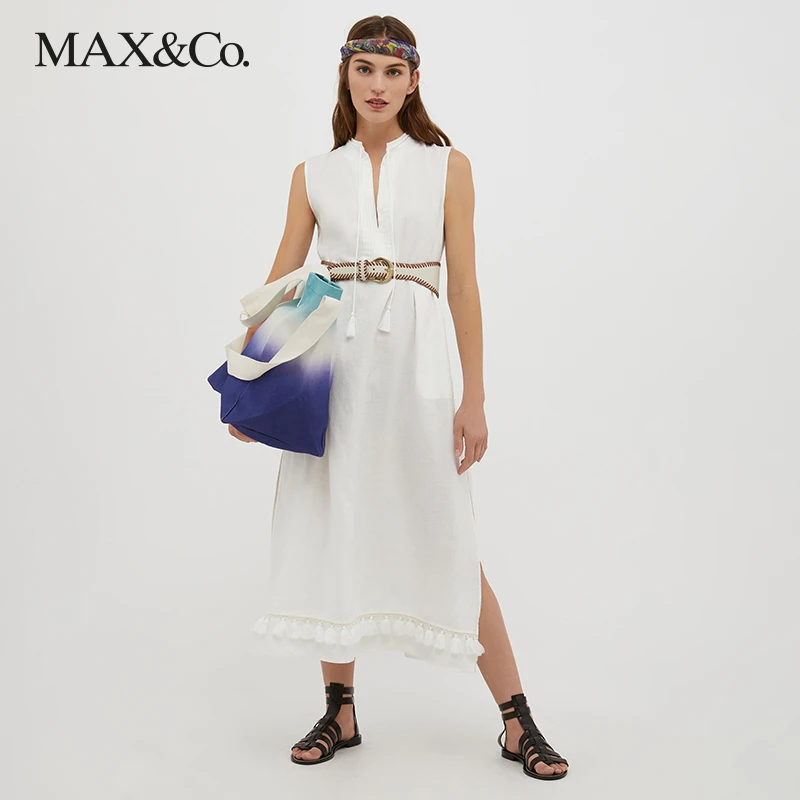 MAX&Co.春夏 亚麻无袖连衣裙7221163003