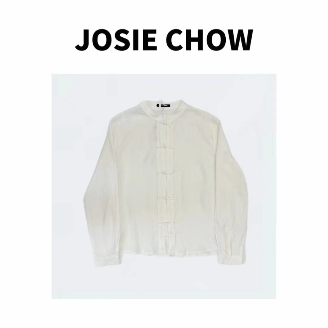 JOSIE CHOW【盘扣】新中式国风设计亚麻长袖衬衣。PH232212