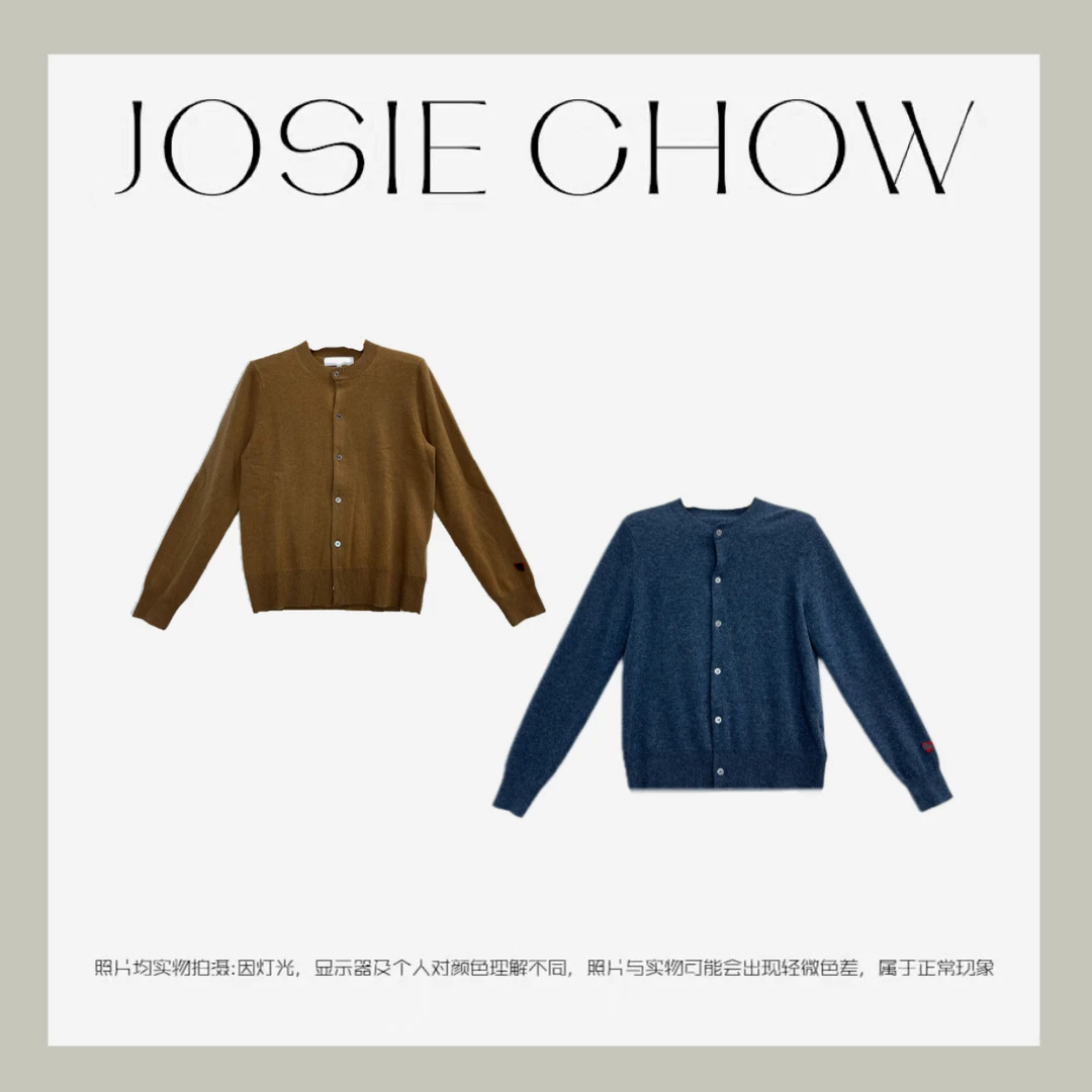 JOSIE CHOW【袖标爱心花纱】秋冬经典彩纱刺绣针织开衫。cd712031