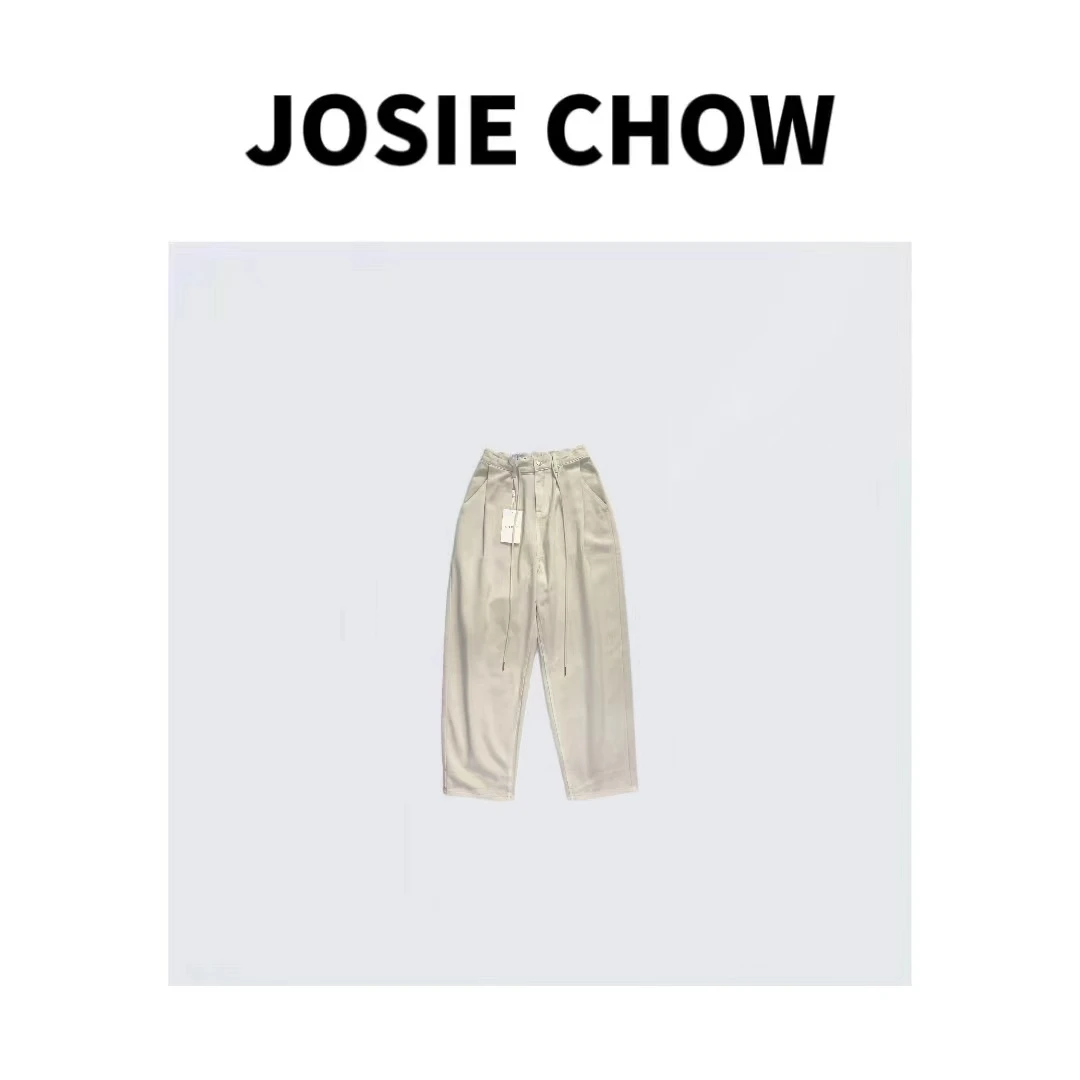 JOSIE CHOW 【云灰】植物染环保水洗随性抽绳牛仔裤。JC1910A0