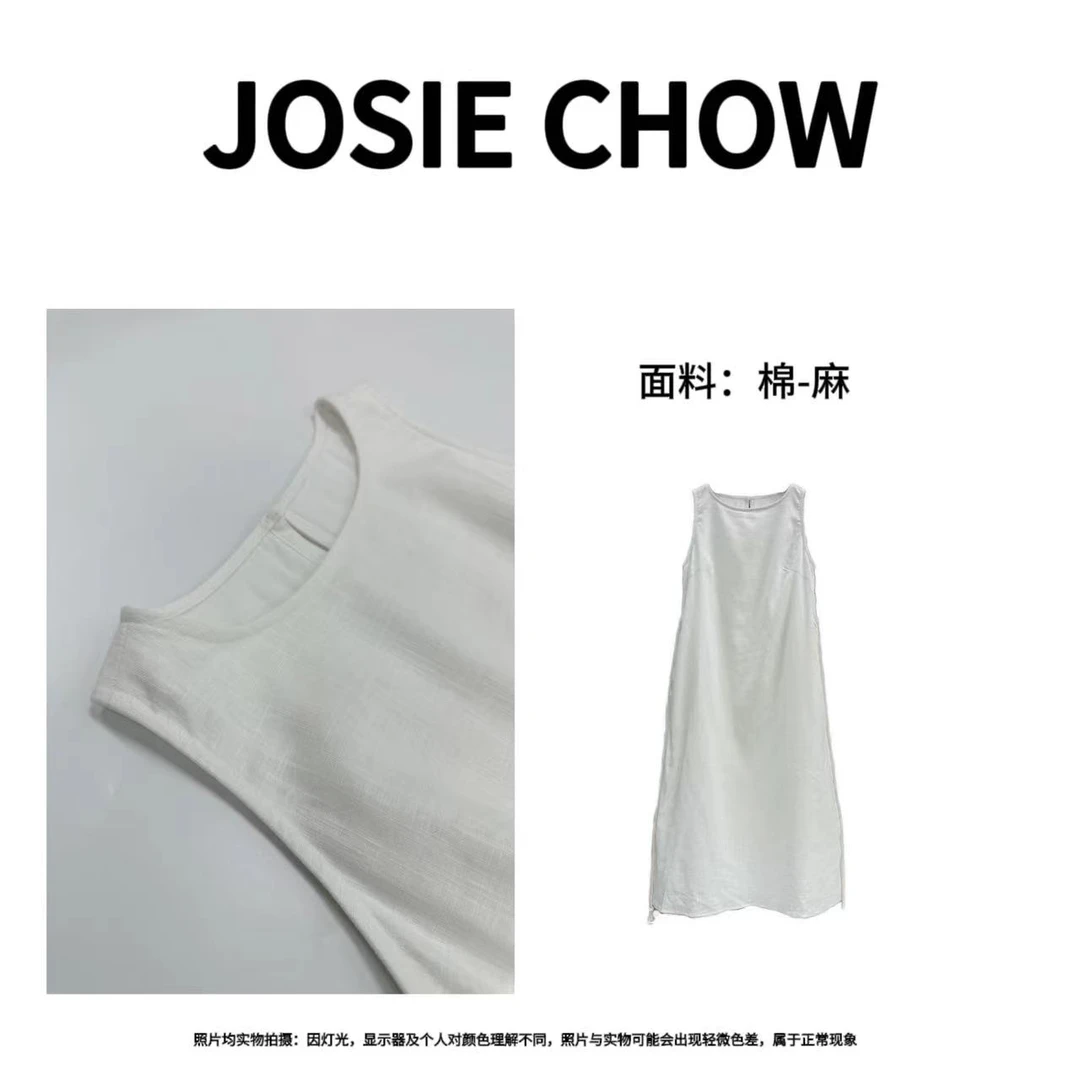 JOSIE CHOW【纯净白】休闲度假系绳无袖连衣裙。JC062218