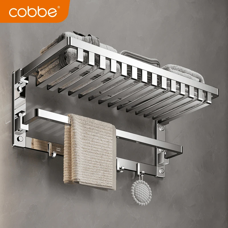 卡贝毛巾架304不锈钢卫生间浴室折叠毛巾架置物浴巾架浴巾置物架