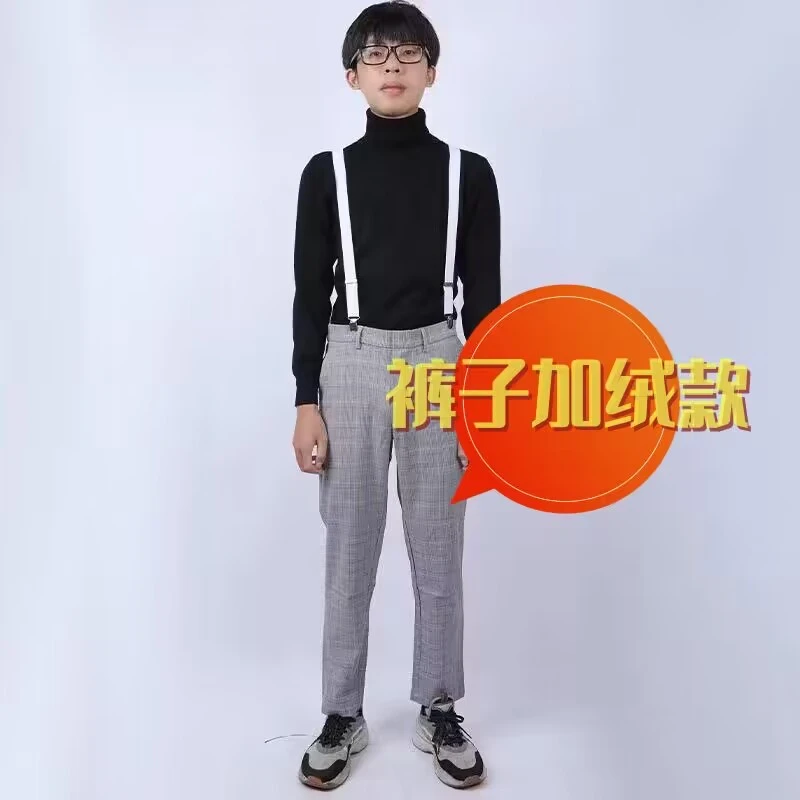 蔡徐坤同款背带裤加绒加厚秋冬季ikun保暖鸡你太美套装cos表演服