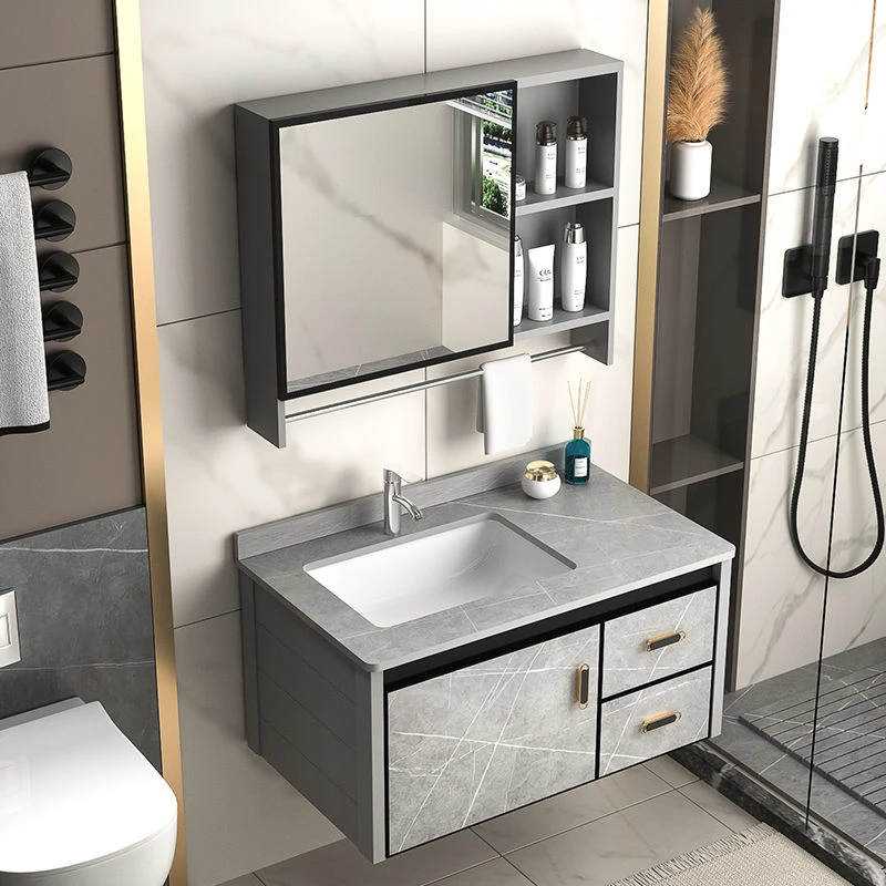 岩板浴室柜组合卫生间洗手盆家用小户型一体洗脸盆陶瓷面盆洗漱台