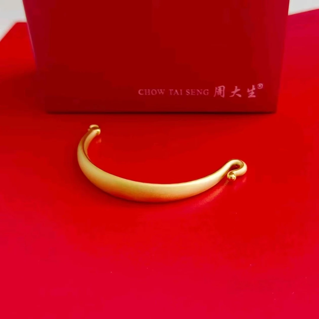 【五金女孩】周大生足金999黄金半镯可手编DIY精美百搭仙女手串