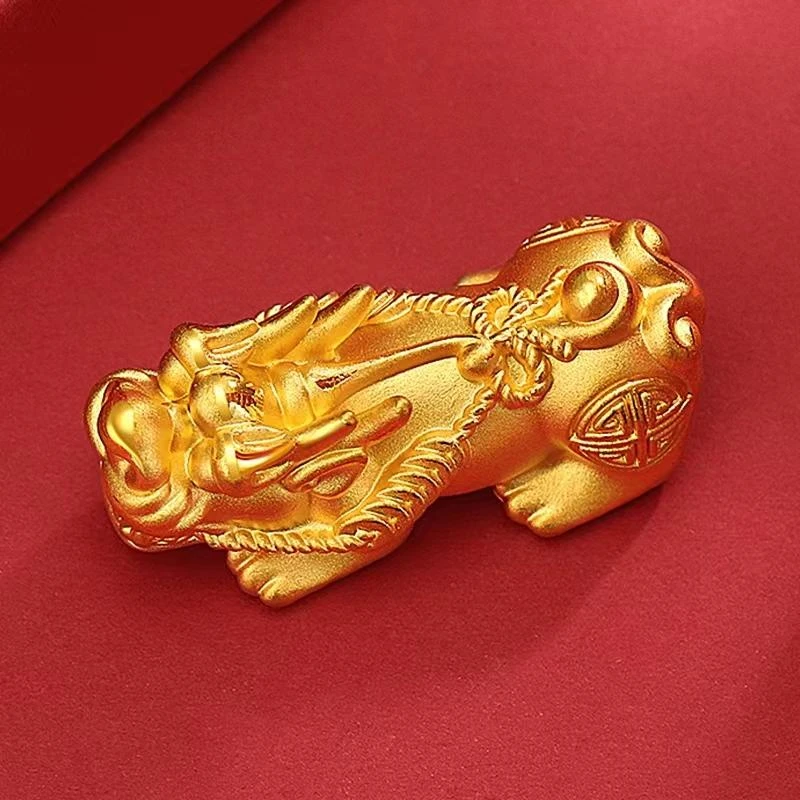 【五金女孩】周大生足金999貔貅手串吊坠转运珠招财情侣专属