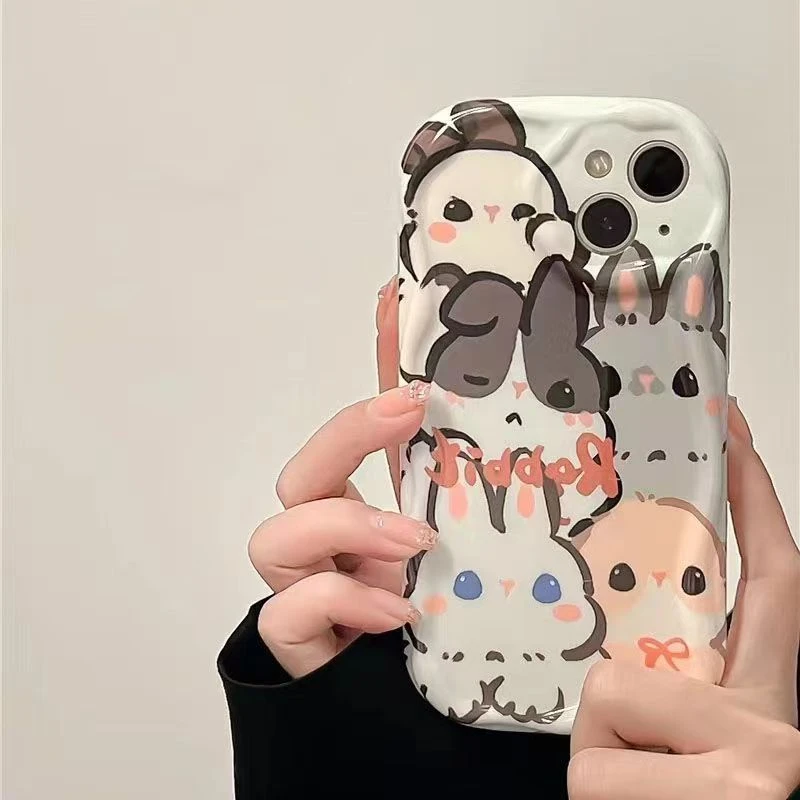 叠叠兔子适用iphone13/14手机壳苹果15pro/12/11华为oppo小米vivo