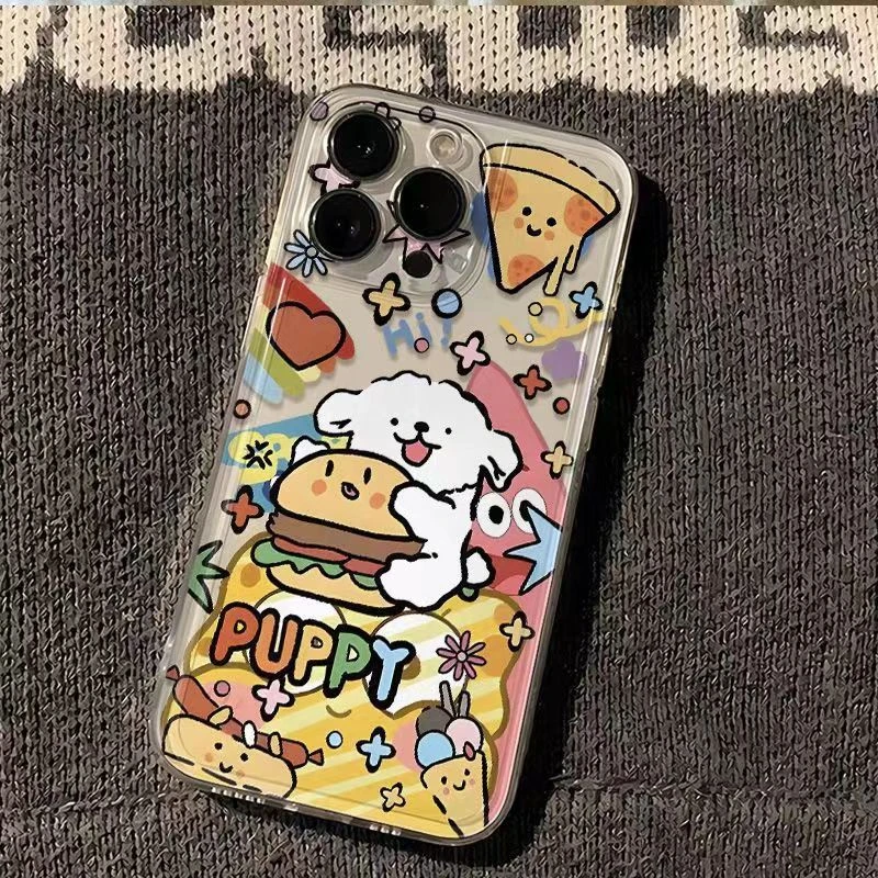 薯条小狗适用iphone13/14手机壳苹果15pro/12/11华为oppo小米vivo
