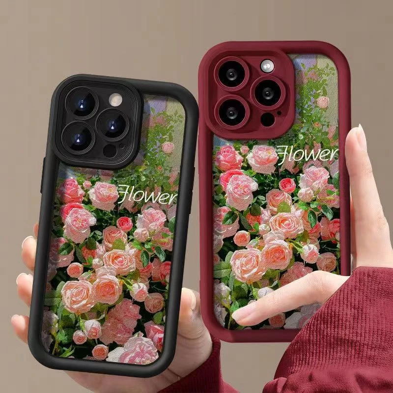 满屏玫瑰适用iphone13/14手机壳苹果15pro/12/11华为oppo小米vivo