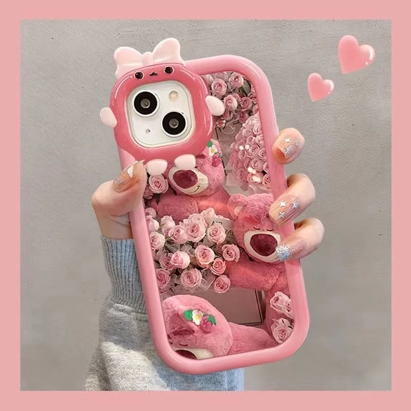 草莓小熊适用iphone13/14手机壳苹果15pro/12/11华为oppo小米vivo