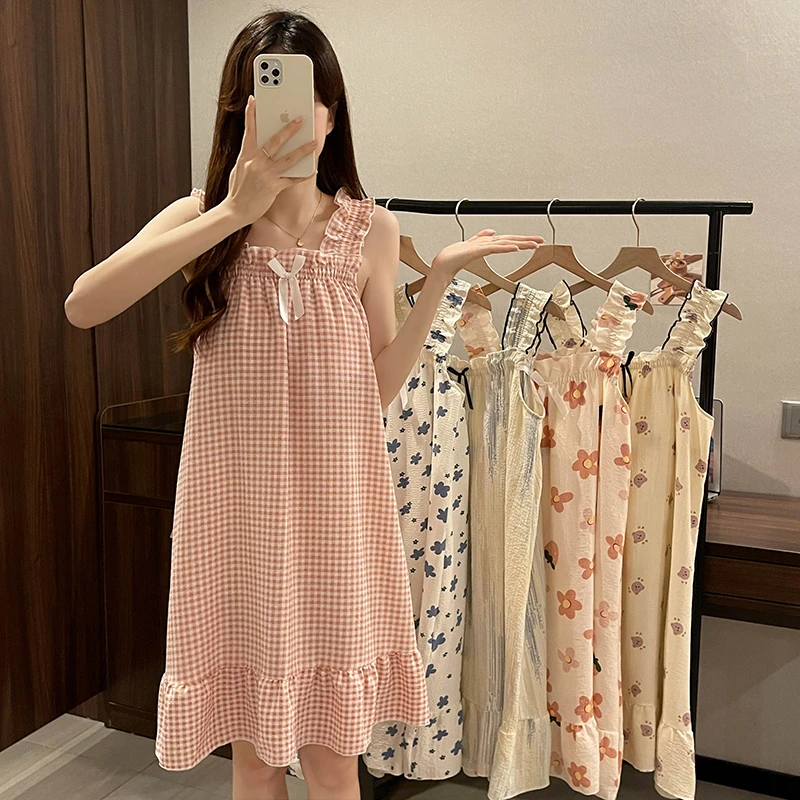 女士性感吊带睡衣女夏季睡裙带胸垫轻奢高级感家居服可外穿居家服