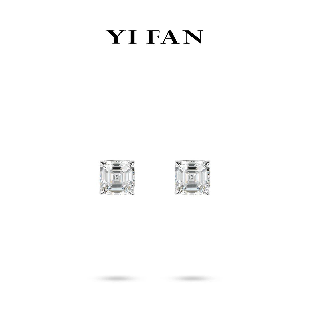 925银合成锆石耳饰 3055--设计师款气质冰花满钻白色阿斯切耳钉