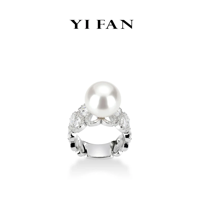 925银合成锆石戒指 一梵  1292-设计师款白珠水滴满钻女款时尚戒