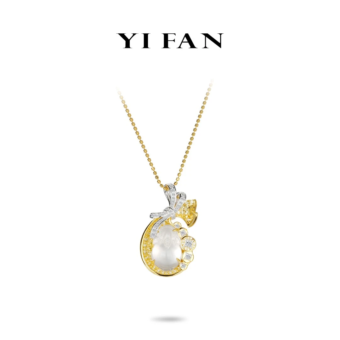 坠链均925银合成锆石 2494-时尚气质百搭金色铜钱貔貅简约项链女