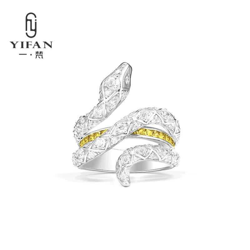 925银合成锆石戒指 1327-设计师款幸运灵蛇简约戒指女款