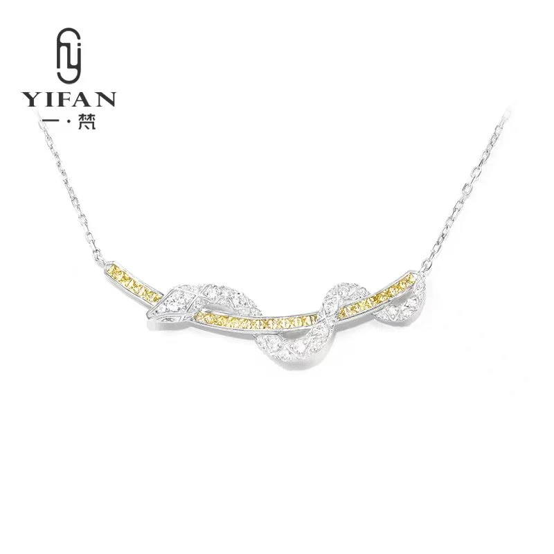 坠链均925银合成锆石 一梵  2244-设计师款幸运灵蛇时尚简约项链