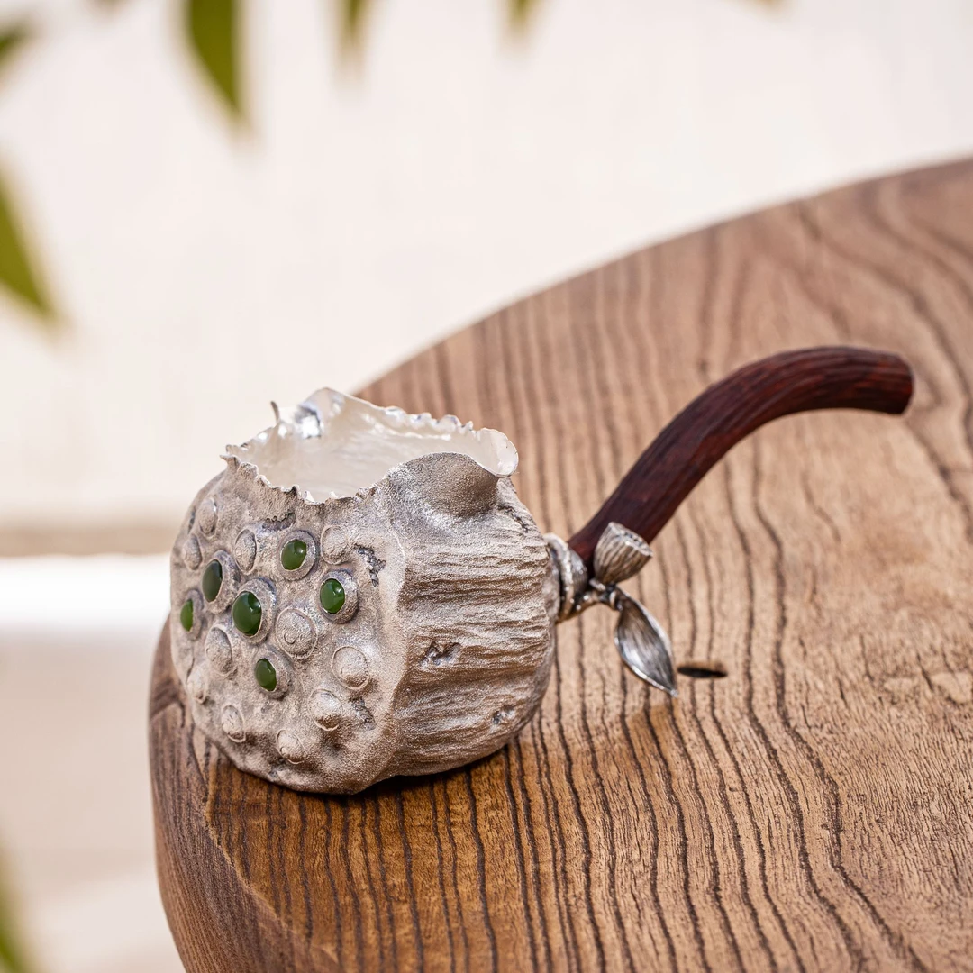 蜂鸟工坊 名匠优选 木把做旧莲蓬镶嵌侧把公杯公道杯  MJYXA3030