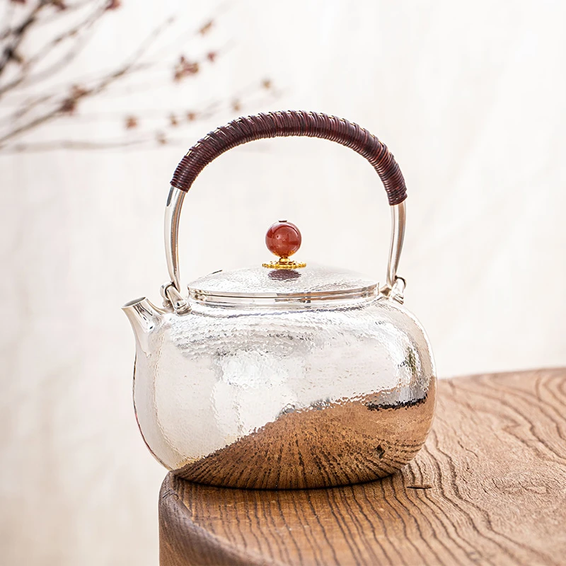 蜂鸟工坊 名匠优选 手工艺品锤纹胖宝宝提梁烧水壶 MJYXA2004