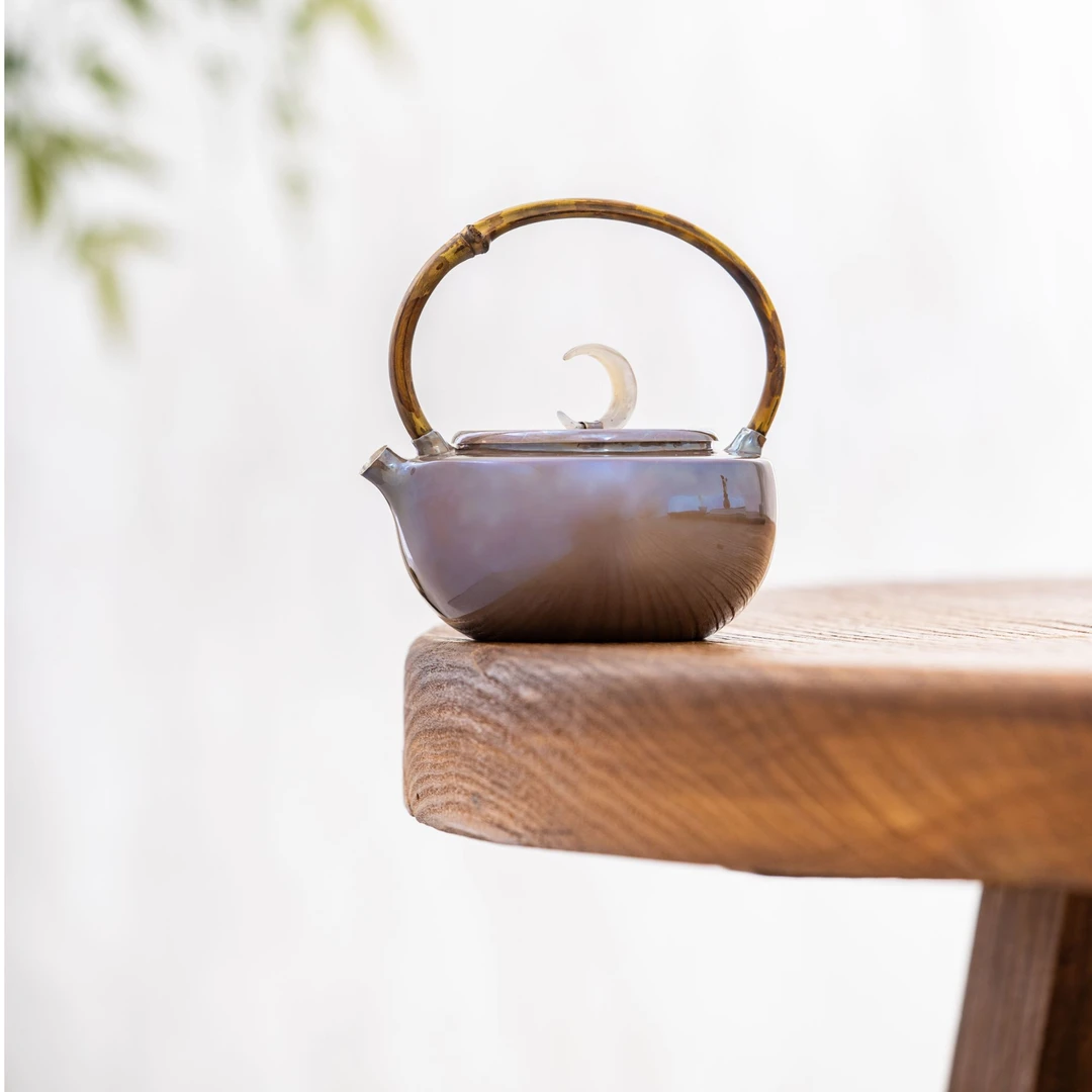 蜂鸟工坊 茶家 紫皮竹把月亮钮提梁小壶家用煮水泡茶壶 MJYXA51