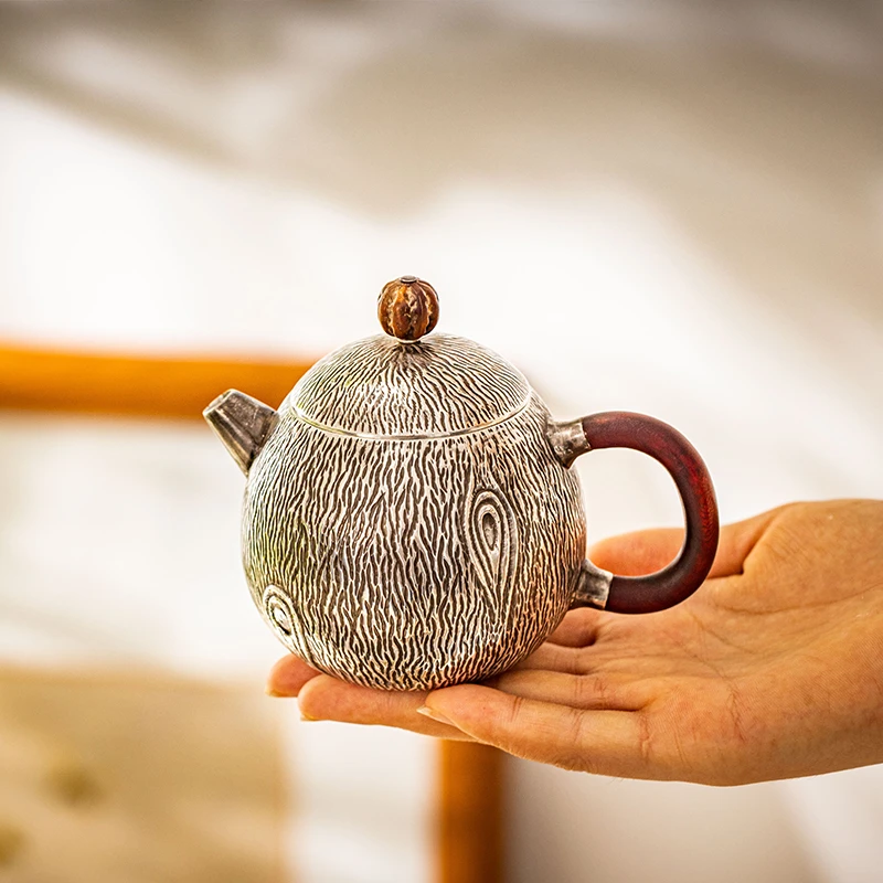 蜂鸟工坊 名匠优选 木把木钮树纹龙蛋小壶 FNN1660