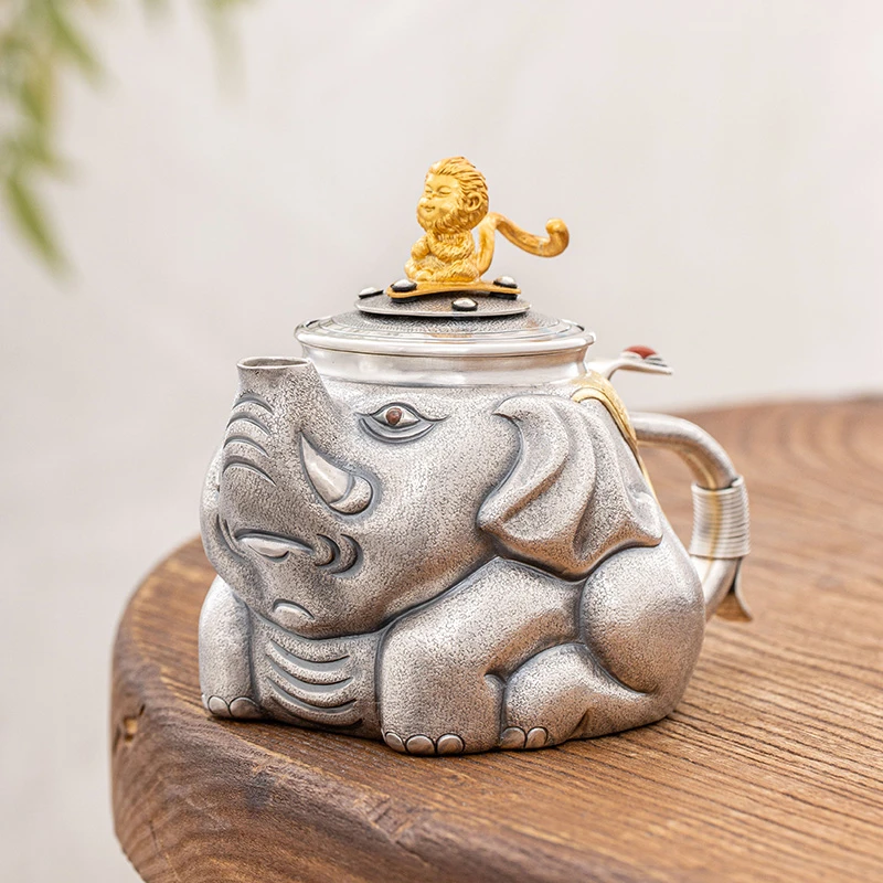 蜂鸟工坊 傳家 隔热把金猴子钮大象小壶 SWA11221