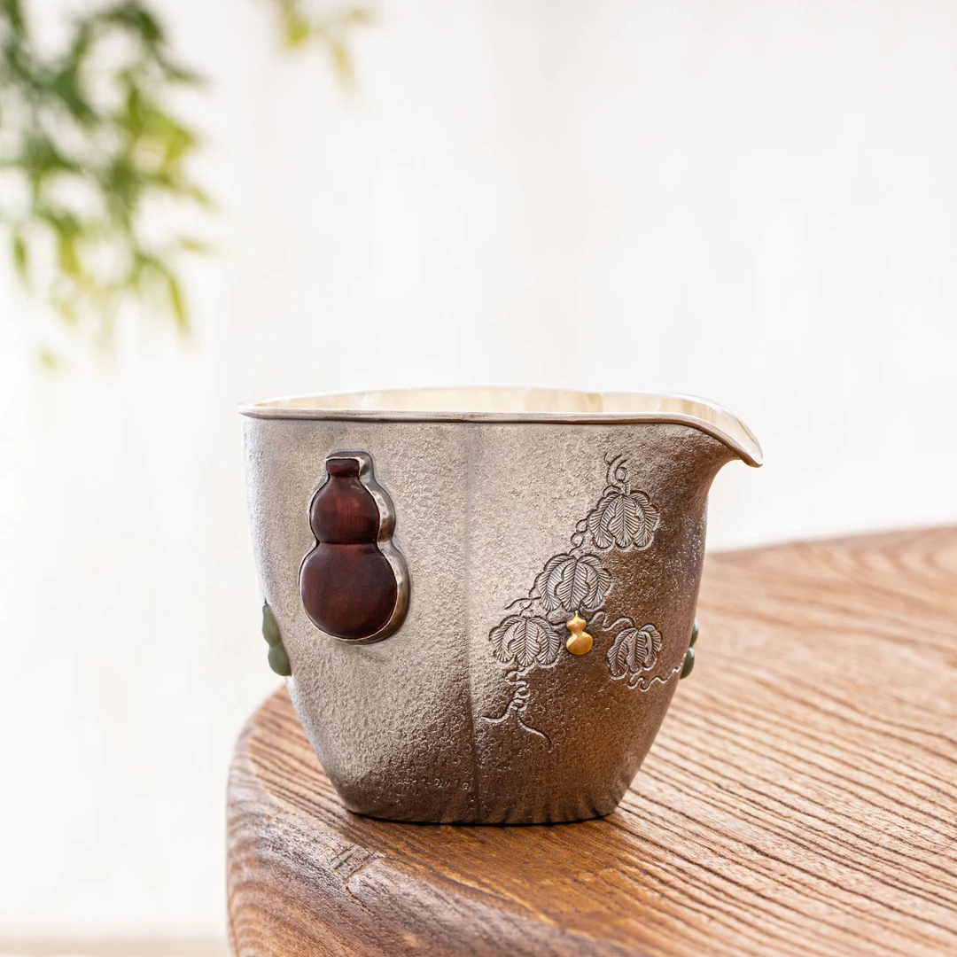 蜂鸟工坊 名匠优选 木钮麻纹錾刻玉葫芦葫芦形鹰嘴公杯 MJYXA2093