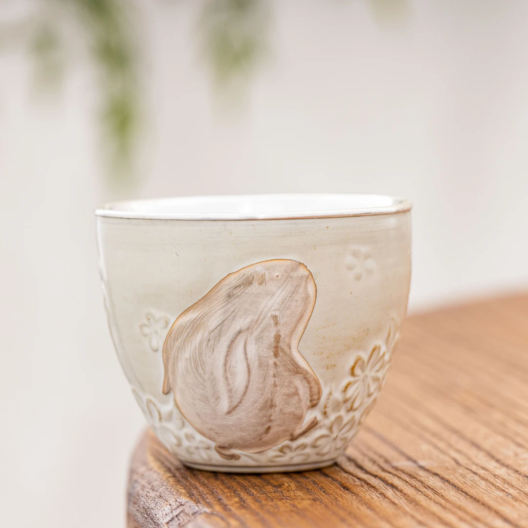 手工艺品包银小酒杯兔子包银杯主人杯品茗杯家用银杯WCBYB1070