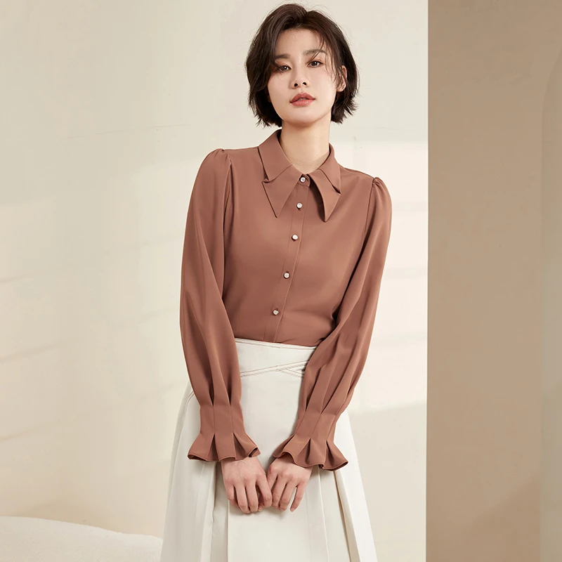 【叶子定制】衬衫女设计感2024年新款时尚宽松职业衬衣8391270
