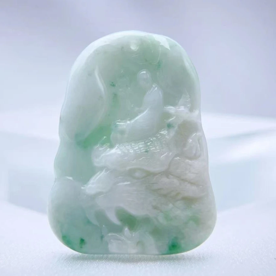 天然缅甸翡翠厚装地藏小挂件仿古精雕精美巧雕俏色悟道细糯种吊坠
