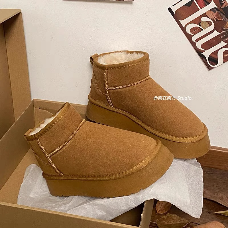 3001 新款厚底短筒加厚保暖雪地靴