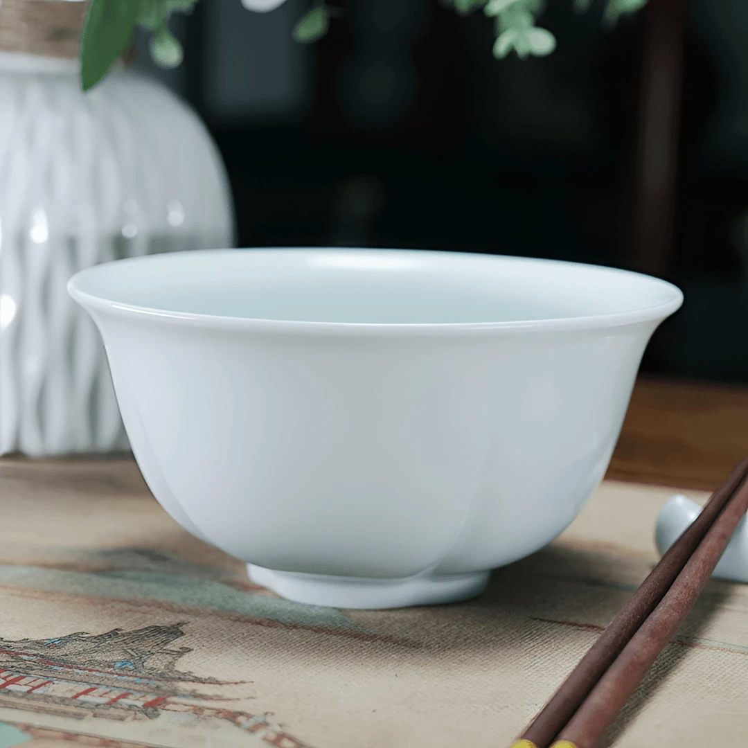 changnan/昌南影青4.5寸饭碗事事如意  微波用瓷 高温瓷 不发霉