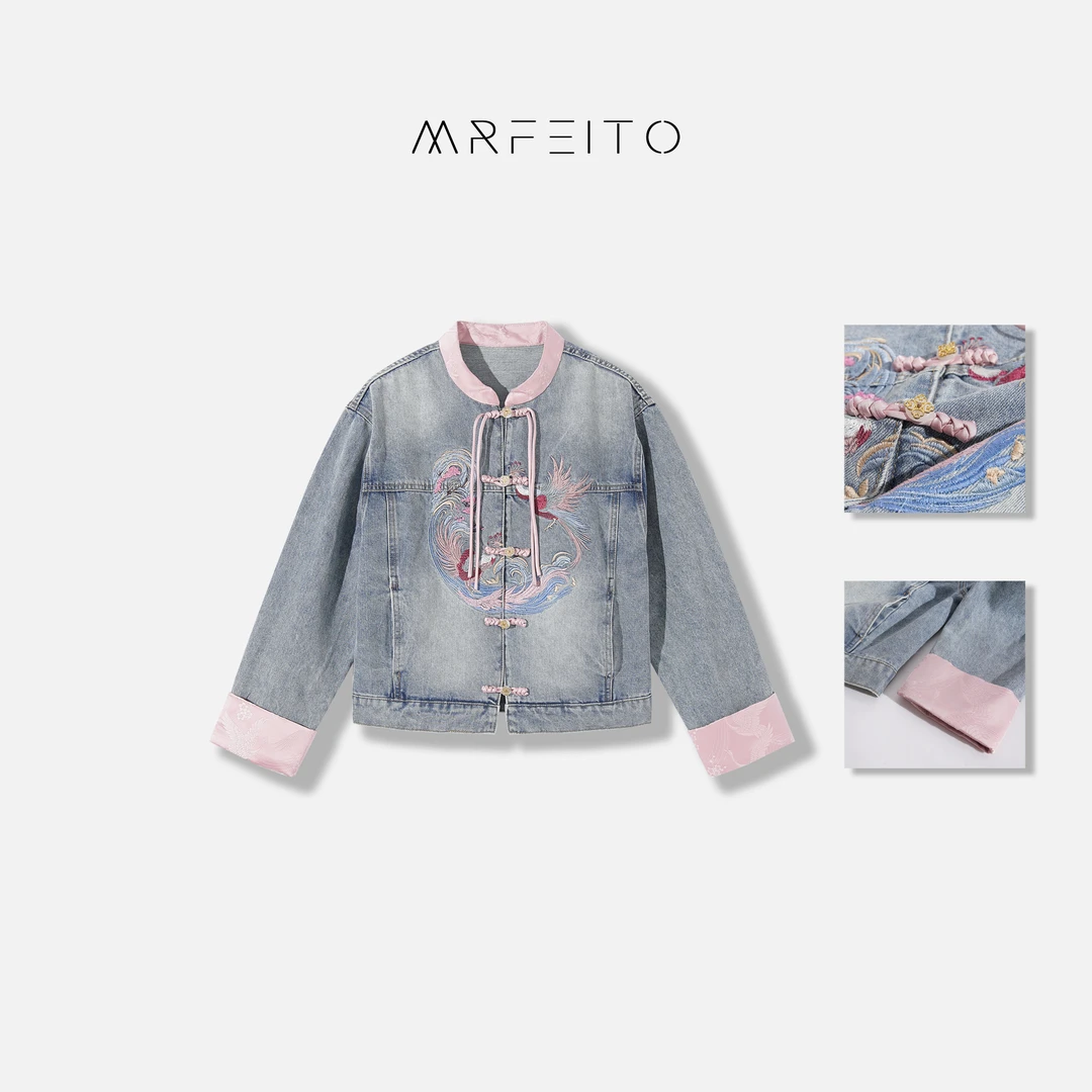 刺绣凤凰女士牛仔外套H555W01C23262