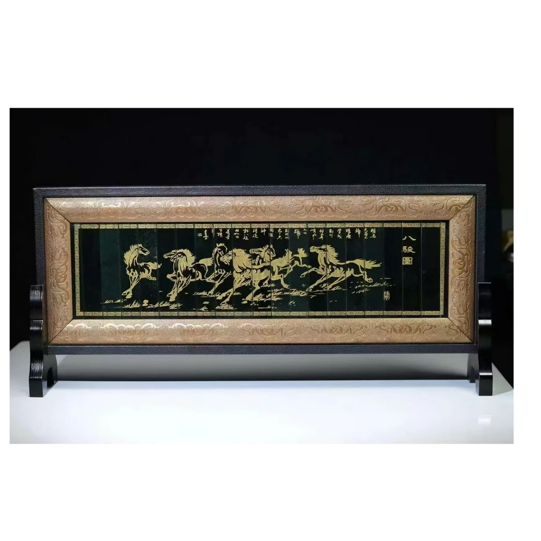 【基地质检发货 正品保真】天然和田玉摆件 八骏图摆件