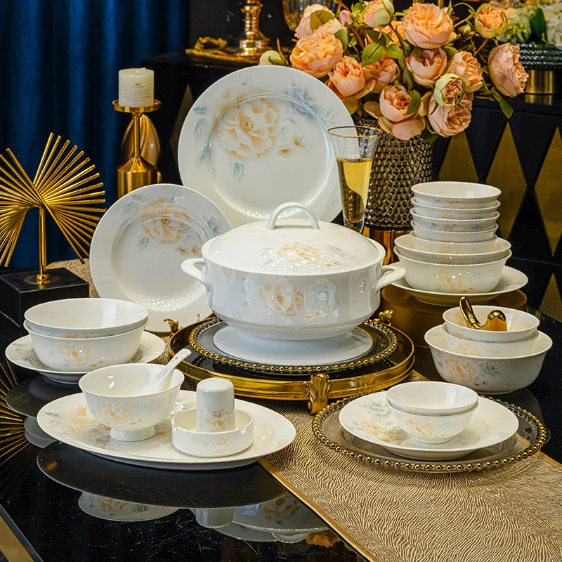 【洛威】奢香夫人54+14件餐具送礼高端餐具套装碗筷家用