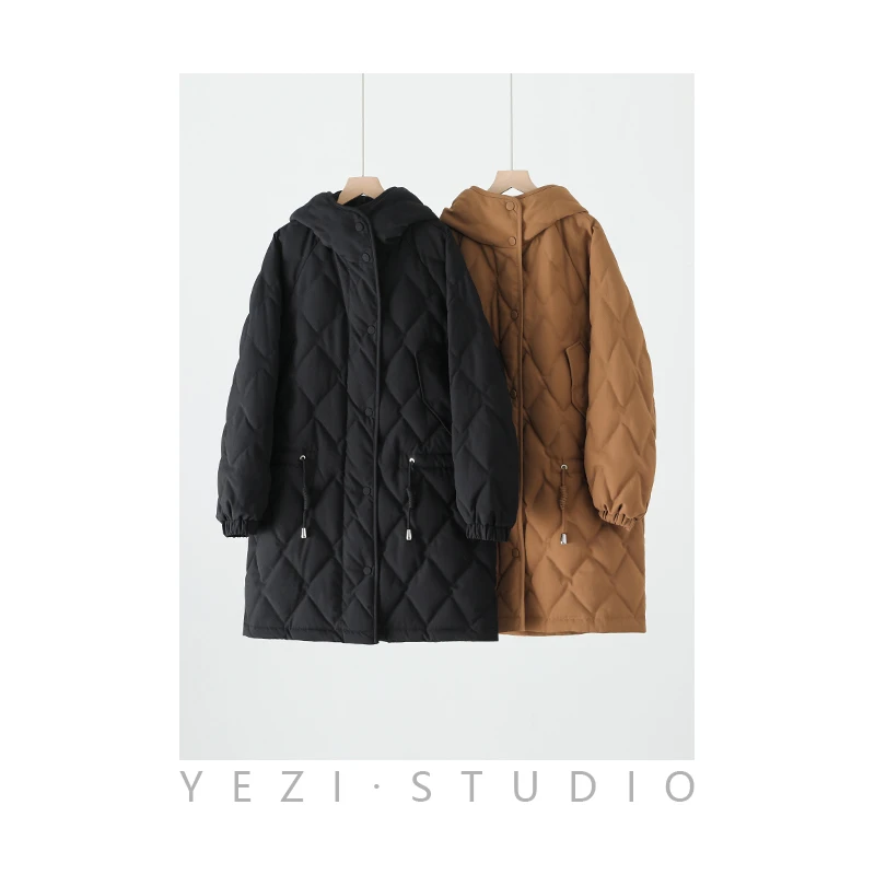 11/29 M家大牌感菱形格缝大衣款鹅绒服23412221