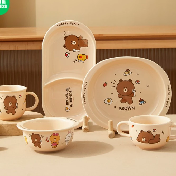 LF陶瓷米饭碗家用汤面碗面碗可爱儿童早餐盘子颜值餐具