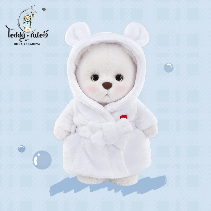 TeddyTales/莉娜熊莉娜熊基础款舒适柔软娃衣大号浴袍可爱白色