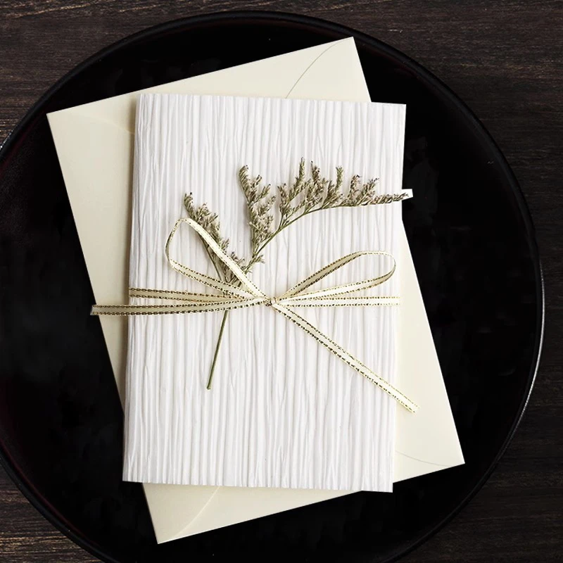 情人节干花束贺卡素雅简约心愿卡创意生日送女朋友老婆仪式感礼物