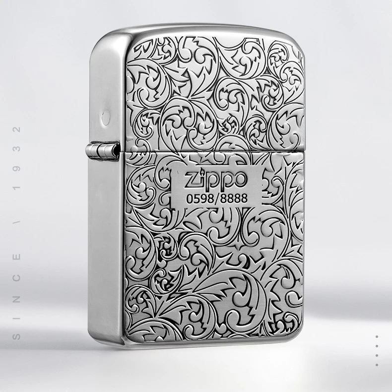 【老李推荐】zippo打火机1941复刻镀银/黄铜双面唐草限量TC9913