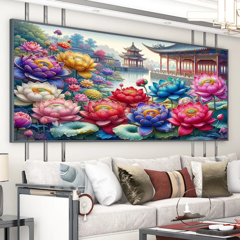 【回收】清水芙蓉【大格四股棉线】180*75cm【白布满绣】