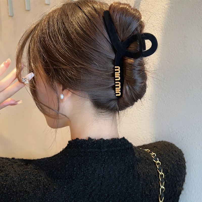 发饰女黑色百搭发夹头饰简约min时尚饰品抓夹