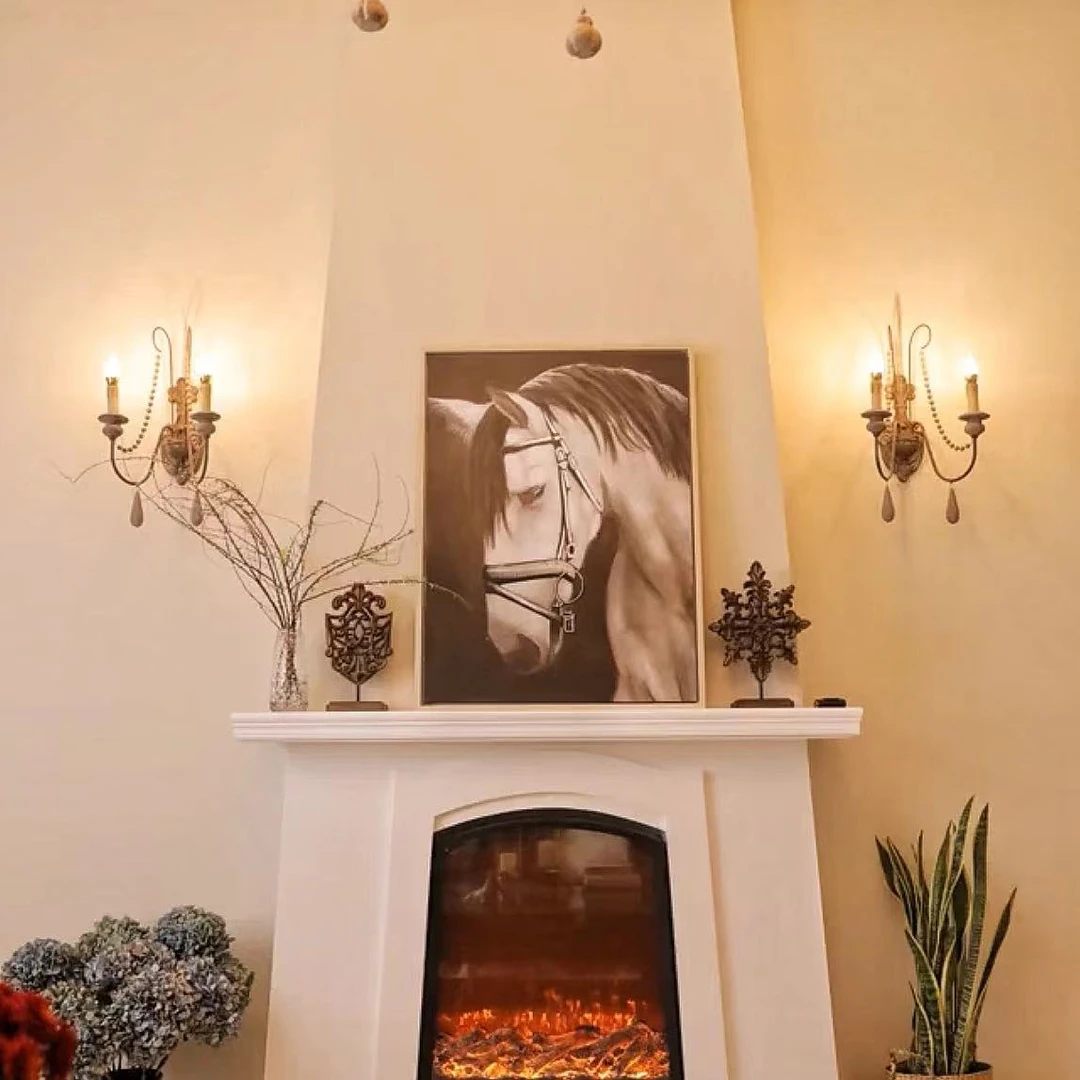 大鱼美居 出口美式手工油画一马当先家居装饰画 75*100cm