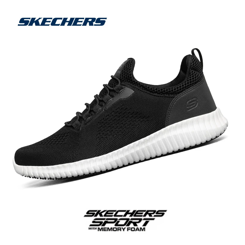 Skechers斯凯奇男鞋春季一脚蹬软底休闲鞋网面缓震运动鞋77188